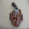 Azula Leather 2 Slot Molded Pancake Belt Holster for Smith & Wesson S&W 10, 19, 64, 66 3" Revolver Black Left Hand view 3
