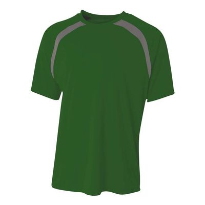 Adult Large Forest/Graphite Color Block Short Sleeve Crew