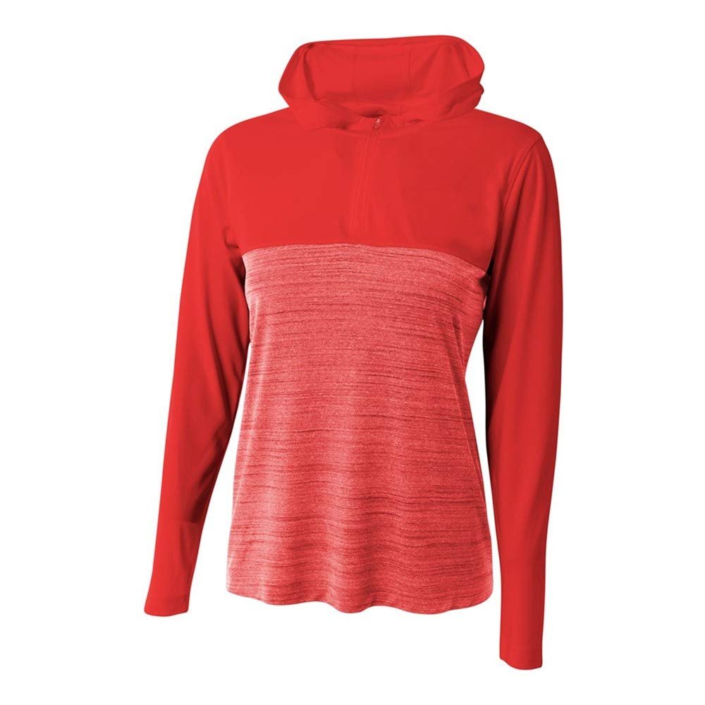 A4 Sportswear Womens Medium Scarlet 1/4 Zip Two-Tone