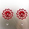 ASHATA Derailleur Pulley 11T Wheels Wheel Ceramic Pulley Aluminium Alloy Roller Accessory Support 7/8/9/10 Speed for (Red,13T) view 2