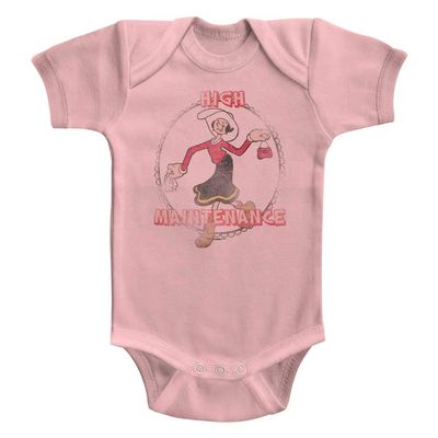 A&E Designs Popeye Infant Romper High Maintenance Pink 12M
