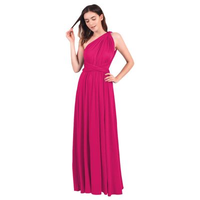 IBTOM CASTLE Convertible Warp Maxi Dress Multi Way Wear Party Wedding Bridesmaid Long Dresses Deep Rose L(US 10)