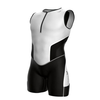 Sparx X Triathlon Suit Men Racing Tri Cycling Skin Suit Bike Swim Run (White_Elite, XL)