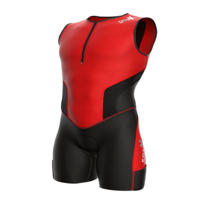 Sparx X Triathlon Suit Men Racing Tri Cycling Skin Suit Bike Swim Run (Red_Elite, XL)