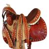 PRO Western 15 16 Horse Trail Show Pleasure Racing Tooled Leather Barrel Saddle (15") view 1