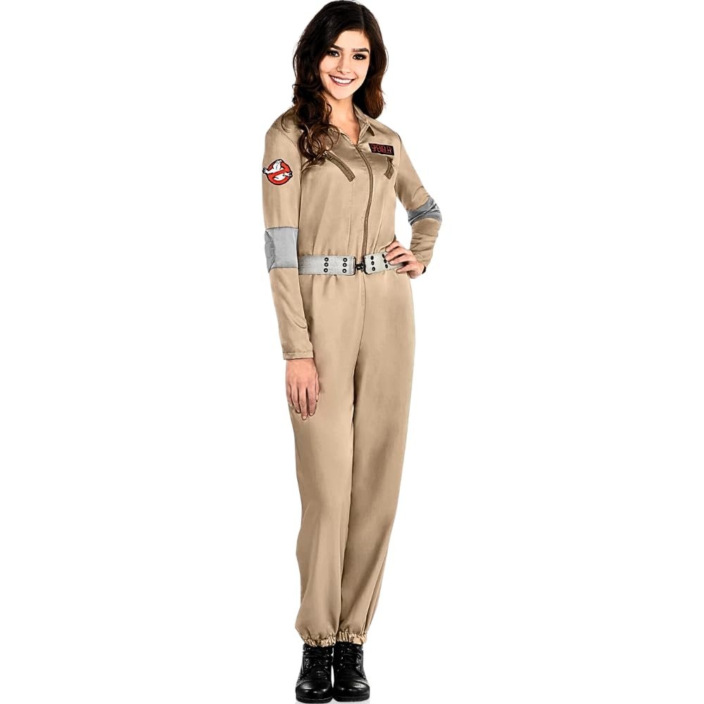 Party City Classic Ghostbusters Halloween Costume for Women, Extra Large, Includes Badges
