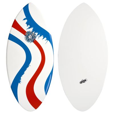 KONA SURF CO. Torpedo Epoxy Skimboard for Kids and Adults in Red/White/Blue sz:49in