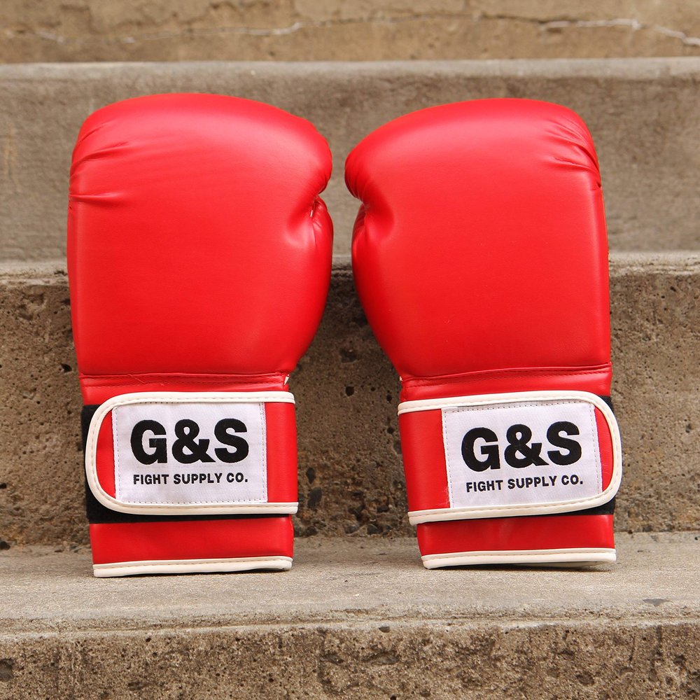 G&S Fight Supply Co. Premium Training Glove - Red & White 16oz