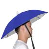 NEW-Vi Umbrella Hat Adult and Kids Folding Cap for Beach Fishing Golf Party Headwear (Blue/Silver) view 1