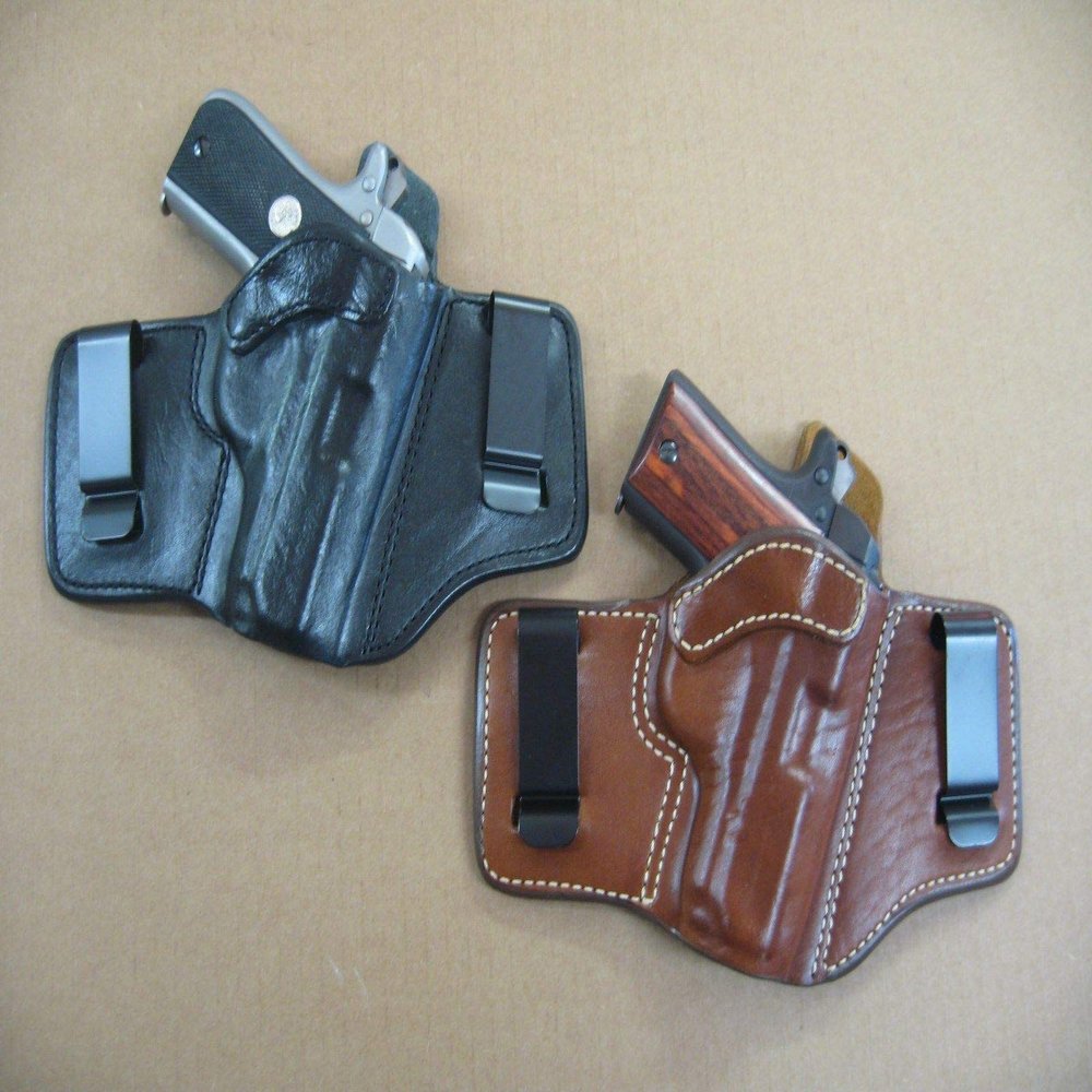 Azula 2 Clip IWB Leather in The Waistband Concealed Carry Holster for Smith & Wesson S&W 60, 36, 640, 642, 442 CCW TAN RH