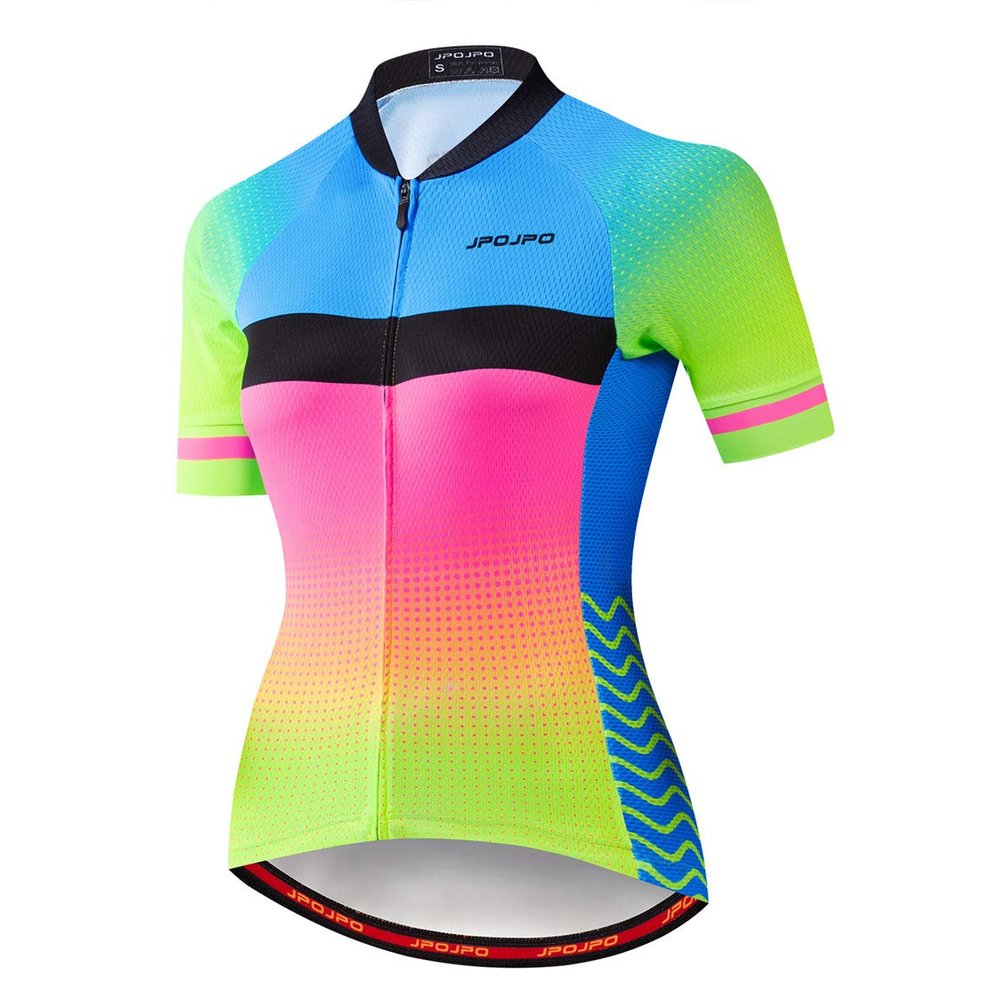 Cycling Jersey Womens Bike Jersey Zip Mountain Cycle Shirts Short Sleeve Road Bicycle Tops Pro Team Racing MTB Tops for Ladies Female Clothing wear Size XL