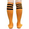 COUVER Striped Women's Cotton Knee High Tube Socks, Women Shoe Size 5-9, Golden Yellow/Black, 1 Pair view 2
