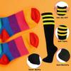 COUVER Striped Women's Cotton Knee High Tube Socks, Women Shoe Size 5-9, Golden Yellow/Black, 1 Pair view 4