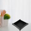PU Leather Tray Cube Folding Leather Tray Key Phone Wallet Jewelry Storage Valet Tray(Black) view 2