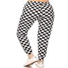 Leggings Depot Women's Relaxed fit Jogger Pants - Track Cuff Sweatpants with Pockets-S534, Medium, B&W Checkered view 3