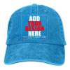 Custom Baseball Caps, Design Your Own Hat, Team Photo Text Logo Graphic Print Denim Blue view 1