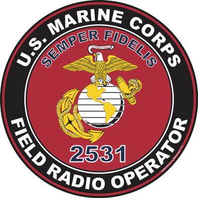 U.S.M.C. MOS 2531 Field Radio Operator U.S.M.C. Military Decal 3.8" - Red