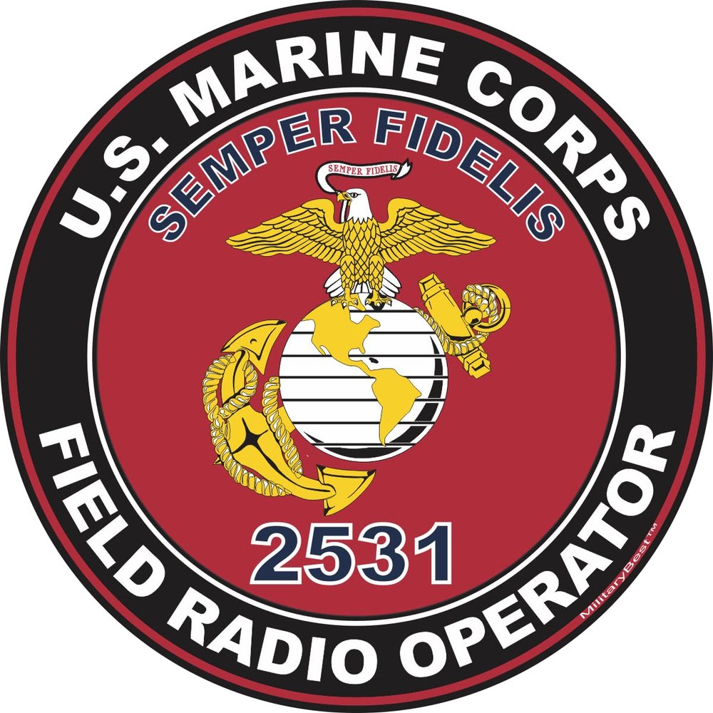 U.S.M.C. MOS 2531 Field Radio Operator U.S.M.C. Military Decal 3.8" - Red