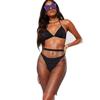 AIBEARTY Women's Sexy Glitter Rhinestone Mesh See Through Mini Skirt Hollow Out Bikini Cover Up Club Festival Rave Outfit view 1