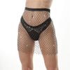 AIBEARTY Women's Sexy Glitter Rhinestone Mesh See Through Mini Skirt Hollow Out Bikini Cover Up Club Festival Rave Outfit view 2