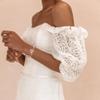 EVER FAITH Women's CZ Simulated Pearl Wedding Flower Leaf Filigree Tennis Bracelet Clear Rose Gold-Plated-Brass view 3