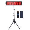 GAN XIN Portable 5'' High 6 Digits LED Race Clock with Tripod for Running Events, Countdown/up Digital Race Timer, 12/24-Hour Clock,LED Stopwatch by Remote Control view 1