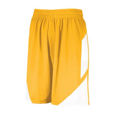 Augusta Sportswear Youth Step-Back Basketball Shorts, Gold/White, XL