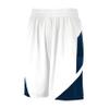 Augusta Sportswear Youth Step-Back Basketball Shorts, White/Navy, M view 1