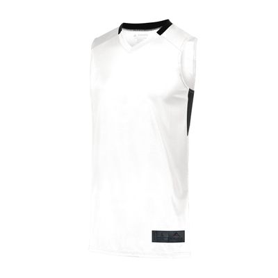 Augusta Sportswear Youth Step-Back Basketball Jersey, White/Black, M