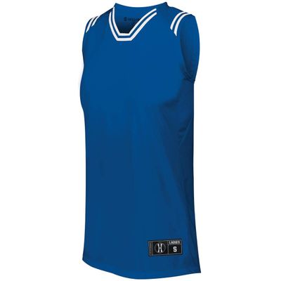 Holloway Ladies Retro Basketball Jersey 2Xl Royal/White