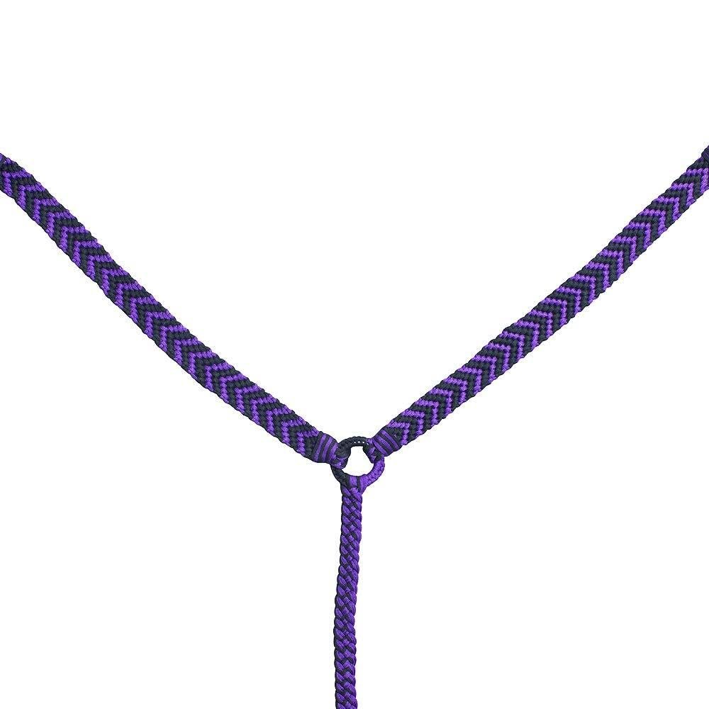 Purple/Black Full Size Hilason Horse Breast Collar Flat Braided Paracord 1" X 8Ft | Racing Barrel Rein Gifts