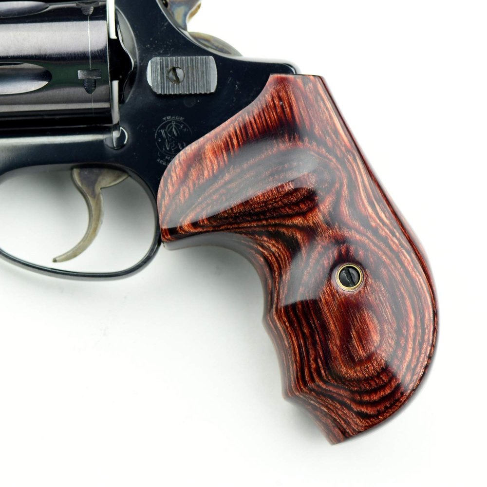 Altamont - S&W J Round Revolver Grips - Bateleur - Real Wood Gun Grips fit Smith & Wesson J Frame Round Butt .38 Special and 9mm Revolvers - Made in USA - Rosewood