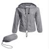 Avoogue Raincoat Women Lightweight Waterproof Rain Jackets Packable Outdoor Hooded Windbreaker Running Coat (Grey XXL) view 1
