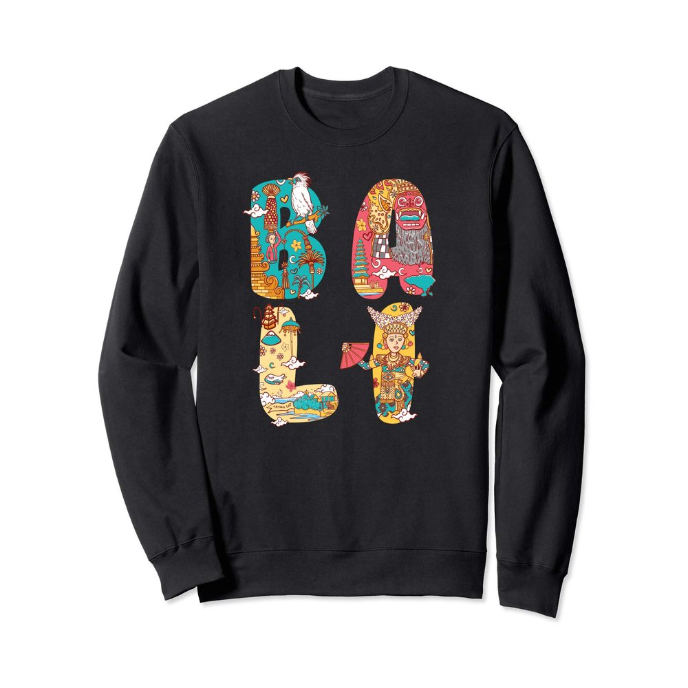 Bali Indonesia Beach Vacation Frangipani Uluwatu Balinese Sweatshirt