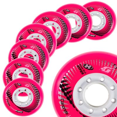 Hyper Concrete +G Inline Skate Wheels - 84A, 8-Pack - Freeride, Slalom, Urban & Fitness Skating (Pink, 80MM)