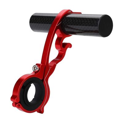 Handlebar Extender Mount, Aluminum Alloy Bicycle Accessory Bracket, Red, 22.2-31.8mm Compatible, Space Saving Design for Lights, Cameras, Speedometers