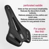 GORIX Bike Saddle Seat Comfortable Cushion with Rail Mountain Road Bicycle for Men and Women (A6-1) (All White) view 3