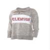 Chicka-d Clemson Tigers Women's Cozy Fleece Quarter Zip Heather Grey, Large view 1