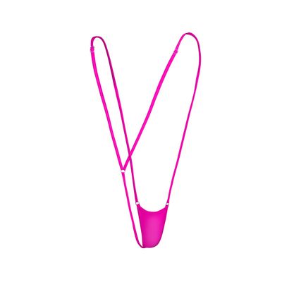 easyforever Women's Sexy One Piece Sling Shot Strappy Y-Back Micro Bikini Bodysuit Monokini Swimsuit Rose Type A One Size