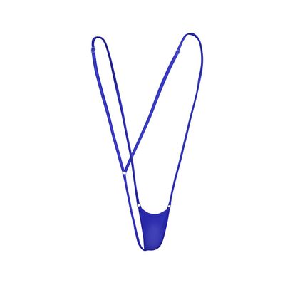 easyforever Women's Sexy One Piece Sling Shot Strappy Y-Back Micro Bikini Bodysuit Monokini Swimsuit Blue Type A One Size