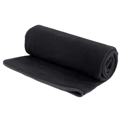 Xinwe Fleece Sleeping Bag Liner Travel Sheet Camping Sleep Sack Ultralight Zippered Storage Bag Full Sized Zipper Backpacking Blanket for Traveling, Camping, Hiking, Outdoor Activities (Black)