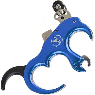 Archery Release Aid Fully Automatic Aluminum Alloy 3 or 4 Finger Release Aid Stainless Steel Release Aid Left or Right Hand for Compound Bow Hunting Shooting Target Trigger (Blue)