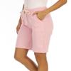 FABEILAI Women's Knee-Length Bermuda Casual Shorts with Elastic Waist Drawstring #9600 PK 8/10 view 1