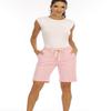 FABEILAI Women's Knee-Length Bermuda Casual Shorts with Elastic Waist Drawstring #9600 PK 8/10 view 3