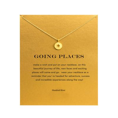 Baydurcan Compass Necklace Graduation Gifts for Women Pendant Chain Necklace with Message Card (compass)
