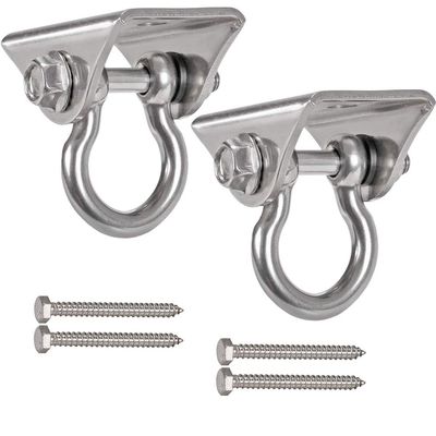 WAREMAID Set of 2 Heavy Duty 180 Swing Hangers, Stainless Steel Swing Hook for Ceiling Wooden Porch Swing Hanging kit Playground Gym Rope Boxing Bag Hammock Chair Yoga Swing Mount 1000 lb Capacity