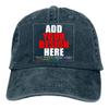 Custom Baseball Caps, Design Your Own Hat, Team Photo Text Logo Graphic Print Denim Navy view 1