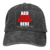 Custom Baseball Caps, Design Your Own Hat, Team Photo Text Logo Graphic Print Denim Black view 1