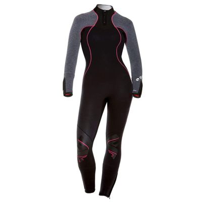 BARE 5MM Women's Nixie Ultra Full Wetsuit | Great for Scuba Diving | Comfortable Full Stretch Neoprene | Long Sleeve | Unique Omnired Material Woven into Fabric for Added Warmth | Grey Healther 02