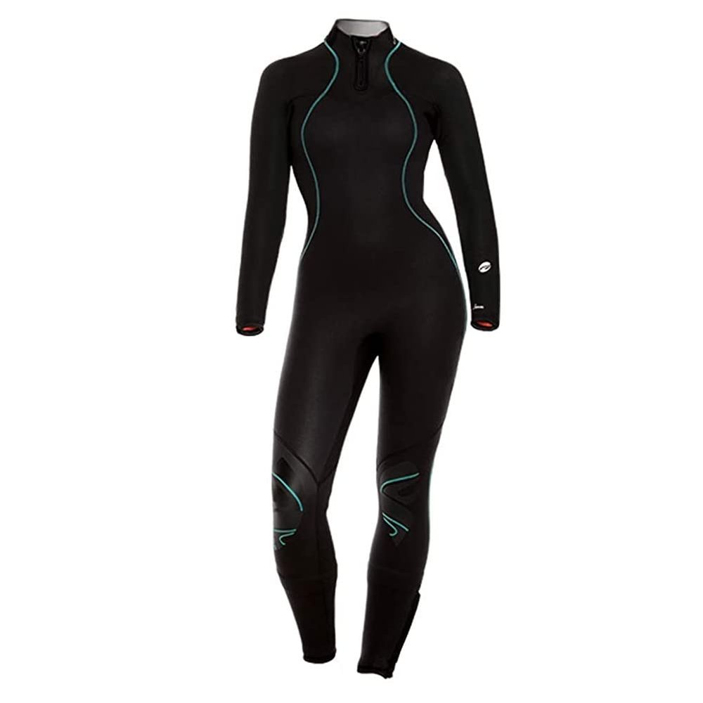 BARE 5MM Women's Nixie Ultra Full Wetsuit | Great for Scuba Diving | Comfortable Full Stretch Neoprene | Long Sleeve | Unique Omnired Material Woven into Fabric for Added Warmth | Black 02
